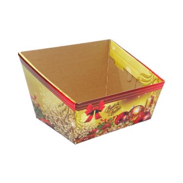 Imagem de Cesta de Papel Cartão Boas Festas 25x19x18cm MF