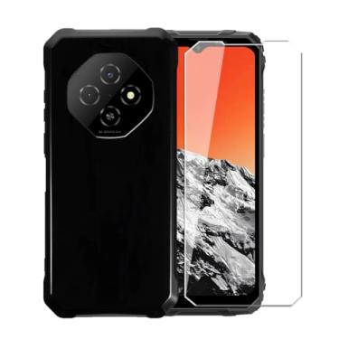 Imagem de WDMYLFTW Capa para Blackview Fort 1 + película protetora de tela de vidro temperado - capa protetora de TPU (preta)