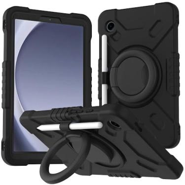 Imagem de Callyue Capa para Samsung Galaxy Tab A9 2023, modelo 2023, capa protetora 2 em 1 à prova de choque com suporte embutido para crianças, preta