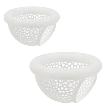 Imagem de 2 peças de acessórios para tanque de peixes Betta | Aquário flutuante Betta Fish Cave & Camarão | Abrigo de alimentação e descanso impresso em 3D para camarão pequeno (branco)