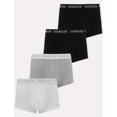 Imagem de Cueca Calvin Klein Low Rise Trunk Classic Preta Cinza e Branca C11.07 