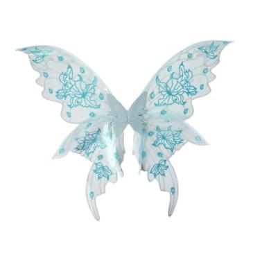 Imagem de Vaveren Asa de fada para mulheres adultas, asas de anjo para festas temáticas de aniversário com baile de máscaras, Azul