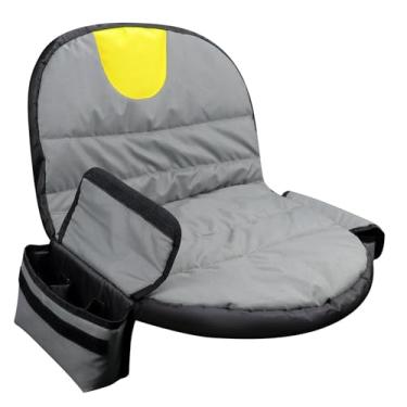 Imagem de Generic Capa de assento para cortador de grama com acolchoamento, capa de assento para trator, resistente para assentos de 12,5 a 14 polegadas de altura, Amarelo Cinza