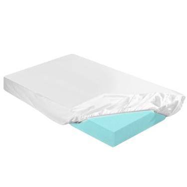 Imagem de HunnmingRe Capa de colchão de 5 a 7 cm (apenas capa) protetor de espuma viscoelástica de microfibra para colchão de látex em gel RV (Queen 203 x 152 cm, branco)