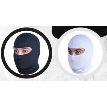 Imagem de Touca Ninja Máscara Unissex Proteção Preta Branca Motoqueiro Frio - HF