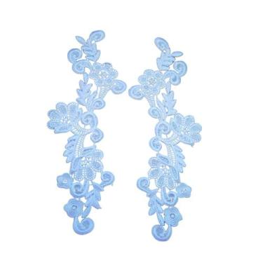 Imagem de Aplique Guipir APK4 Véu CCB Tamanho 28x11cm Branco 1 Par - DEMAVI