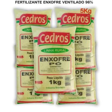 Imagem de Fertilizante Mineral Enxofre Puro 5 Pacotes 1kg cada Orgânico - AGROAD