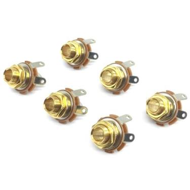 Imagem de 6 Jack Mono Guitarra / baixo p10 Saída Aberto Dourado MJ2GD - SPIRIT