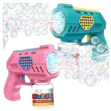 Imagem de Brinquedo Lança Bolhas Formato Pistola Bubble Gun Divertido Aleatórias
