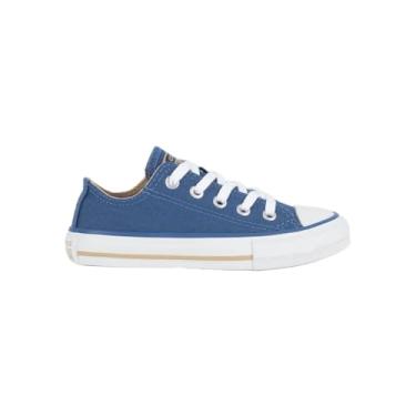 Imagem de Tênis Converse All Star Infantil Ox - Cano baixo, Original, Confortável, Ideal para o dia a dia, Estilo Clássico (Azul/Cáqui, BR, Criança de 4 a 8 anos, Numérico, 28)