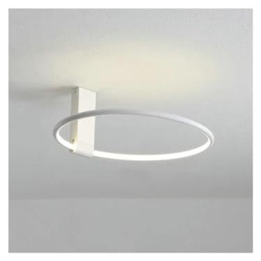 Imagem de Luminária de teto redonda LED de design escandinavo, branca, preta, dourada, AC220V, metal, alumínio, arandela, quarto, sala de estar, luzes de teto, lustre