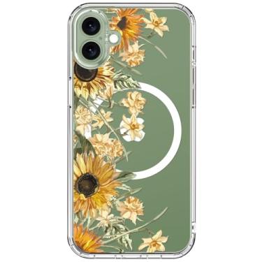 Imagem de ICEDIO Capa para iPhone XX com protetor de tela - compatível com carregamento sem fio, proteção aprimorada da câmera, ajuste fino - capa transparente com design floral moderno para mulheres
