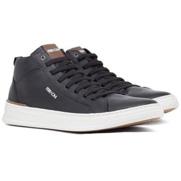 Imagem de Tênis Masculino Ferracini 24h Gold Couro Confortável Cano Médio Cadarç