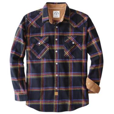 Imagem de Camisa de flanela Dubinik masculina de manga comprida casual de algodã