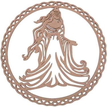 Imagem de Mandala MDF Decorativa Orixás; Lemanjá, Nanã, Ogum, Omulu, Oxalá, Oxalufã, Oxum, Oxumarê, Xangô, Logun-Edé, Ibeji, Obá, Oxóssi e Ossaim. Decoração de Parede Vazada a Laser. (Orixá-Iemanjá)