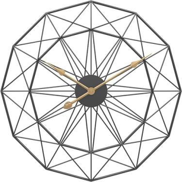 Imagem de WYUYIWH Relógio de parede de arte moderna relógio de parede grande, silencioso, sem tique-taque, operado por bateria, relógios de parede de qualidade de metal, para casa, quarto, sala de estar