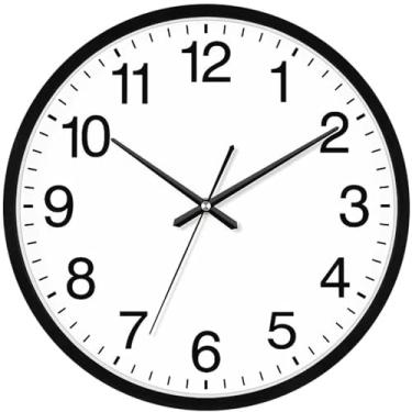 Imagem de WYUYIWH Relógio de parede para sala de estar, relógio doméstico simples e moderno, relógio de quartzo criativo e personalizado, adequado para salas de estar e escritórios. Relógio decorativo (preto