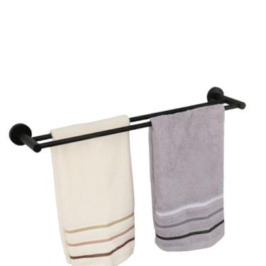 Imagem de Acessórios de banheiro de aço inoxidável, toalheiro preto fosco, suporte de papel higiênico, gancho de barra de toalha, conjunto de ferragens de vaso sanitário, suporte de papel (barra dupla)