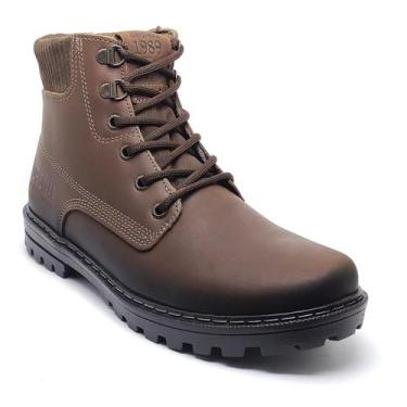 Imagem de Bota Masculina Pegada Casual Couro Legítimo Original, Café, 39
