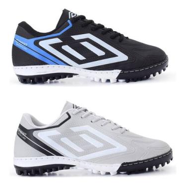 Imagem de Kit 2 Chuteiras Society Adulto Graminha Costurada Resistente - Duster,