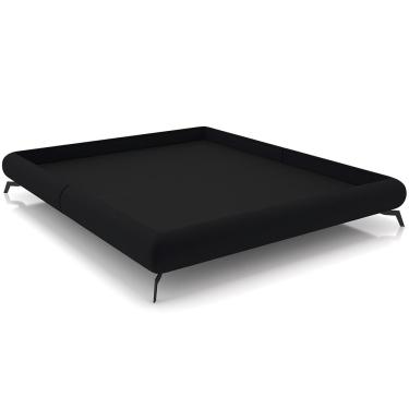 Imagem de Cama Casal Queen Base Box Pés de Ferro Estilo Industrial 176cm Otto P05 Veludo Preto- Lyam Decor