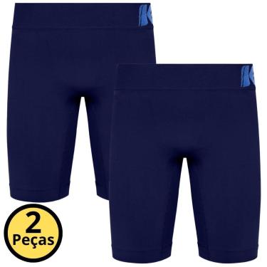 Imagem de Kit 2 Bermudas Térmicas Alta Compressão Masculina Sem costura Previne Assaduras-Masculino