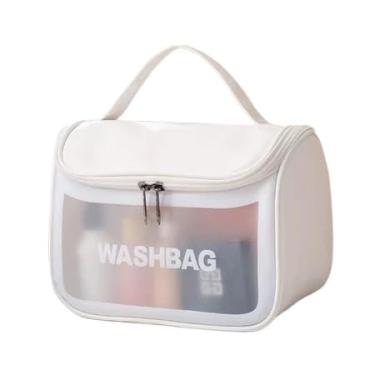 Imagem de Necessaire Viagem, Kit 3 Necessaire Bolsa Portátil Transparente para Viagem Cosméticos Produtos de Higiene Pessoal(BRANCO/QB36008)