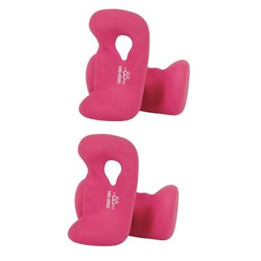 Imagem de harayaa Halteres de 2 peças com de peso de mão, exercícios de fitness, exercícios de treino, halteres, design ergonômico, fosco para ginástica de, Vermelho