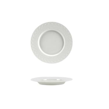 Imagem de Pratos de alívio de cor de esmalte branco puro de cerâmica nórdica requintada - prato de 20 cm