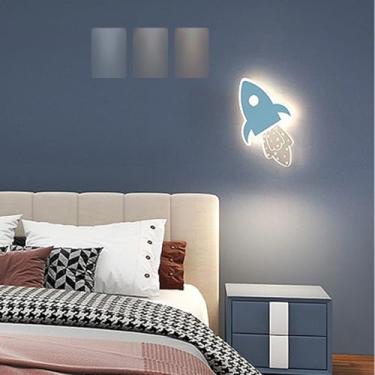 Imagem de GZZBMY Lâmpadas de parede internas LED três cores lâmpada de parede regulável lâmpada de parede moderna decoração de quarto infantil metal acrílico iluminação de parede para sala de estar quarto de