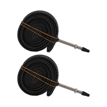 Imagem de ZJchao Tubo de Pneu de Bicicleta, Tubo Interno de Válvula Francesa 700x23c, Interno de Bicicleta, 2 Peças para de Estrada (700X23C Fa Boca 48)