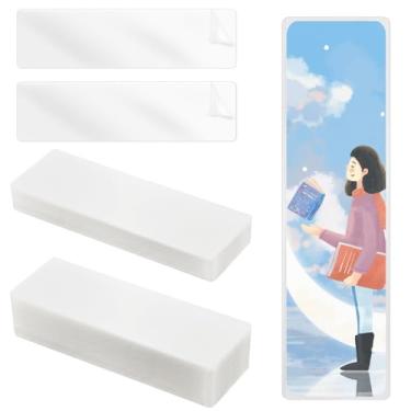 Imagem de 80 peças de mangas transparentes para marcadores, mangas de plástico para marcadores, suporte de capa de laminação a quente, bolsa de laminação térmica para amantes de livros, estudantes que leem