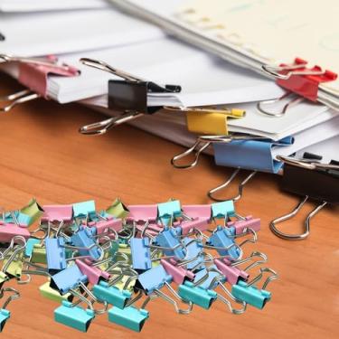 Imagem de Fichário de folhas soltas/mola - plástico durável, comporta 200 folhas para escritório/organização doméstica - cor 48 peças (25 mm)