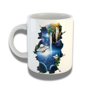 Imagem de Caneca De Porcelana 325ml Com Design 3d Exclusivo Galáxia