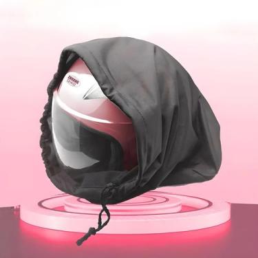 Imagem de Bolsa De Capacete De Pelúcia Macia Com Cordão Para Moto, Scooter, Cicl