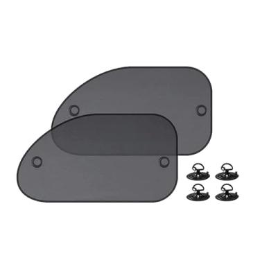 Imagem de Pacote com 2 persianas universais para janela de carro, tela de proteção solar para janela de carro, tecido de malha fotocatalítica 3D, tela de isolamento de vidro para janela frontal, acessórios de