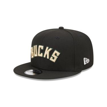 Imagem de Boné New Era 9FIFTY Milwaukee Bucks NBA Preto-Masculino