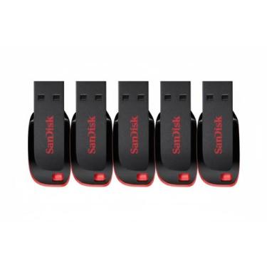 Imagem de Kit 5 Pen Drive Cruzer Blade 16GB ORIGINAL SANDISK