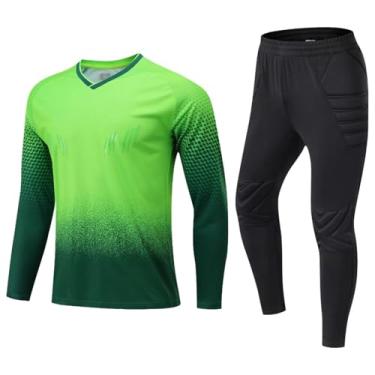 Imagem de Aymzbd Camisa E Calção de Goleiro, Manga Comprida, Confortável, Respirável, Conjunto Profissional para Goleiros, Roupa Esportiva, S