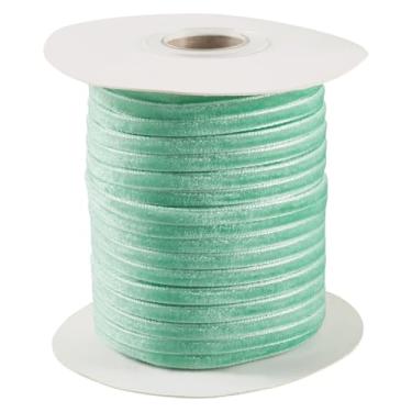 Imagem de Craftora Fita de veludo de 50 metros de largura 1/20.3 cm de largura, fitas de veludo de rosto único, fitas de tecido de Natal para embrulho de presente, artesanato, guirlanda, decoração de férias em