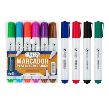 Imagem de Marcador Para Lousa Quadro Branco, 10 Cores Sortidas, Ponta Média