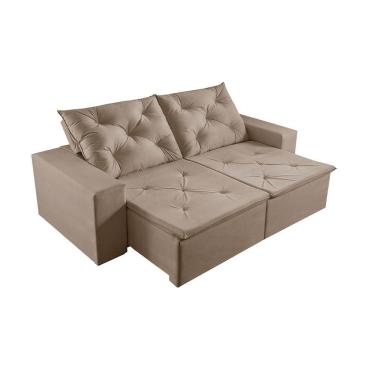 Imagem de Sofá 3 Lugares Retrátil E Reclinável Martins M-181 Veludo Bege