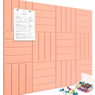 Imagem de Bumusty Tábua de cortiça grande 122 cm x 91 cm placa de feltro rosa alternativo