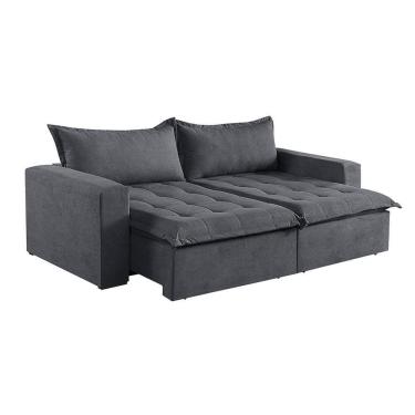 Imagem de Sofá Cama 4 Lugares Retrátil Reclinável M-184 Veludo Martins Grafite