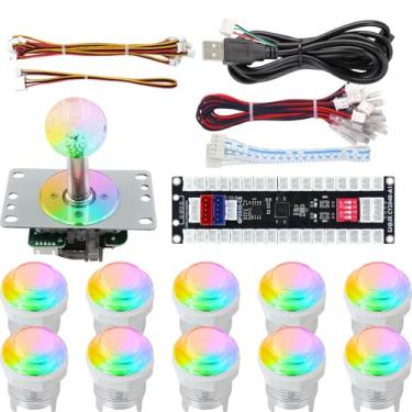 Imagem de SJ@JX All-Button Arcade Controller with RGB Button Raspberry Pi RP2040 Encoder, Ultra-Low Latency Fight Game Joystick for PC and Nintendo Switch