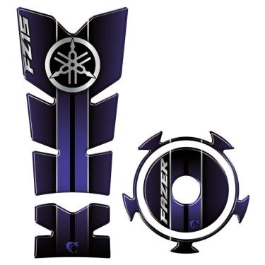 Imagem de Kit Protetor Tanque E Bocal Adesivo Moto Yamaha Fz15 Ano 2022/2023 Azul