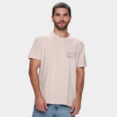 Imagem de Camiseta Osklen Stone Carimbo Masculina, Rosa, M