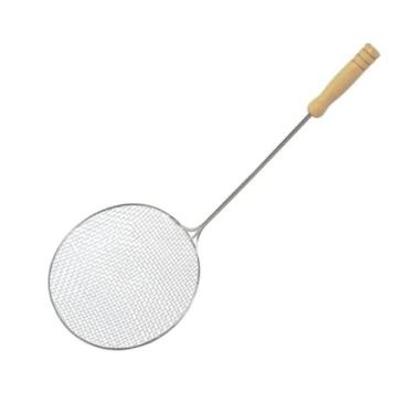 Imagem de Escumadeira Aço Fritura Pastel Salgado Reforçada Redonda N60 - Aramina