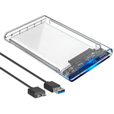 Imagem de Case para HD Externo 2.5” USB 3.0 Transparente | Compatível com SSD e HDD SATA para Notebook, PC, PS4 e Xbox | Design Slim, Instalação Rápida, Alta Velocidade e Proteção Avançada