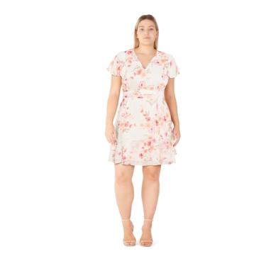 Imagem de City Chic Vestido feminino plus size - estampa serena, Flor marfim, 54